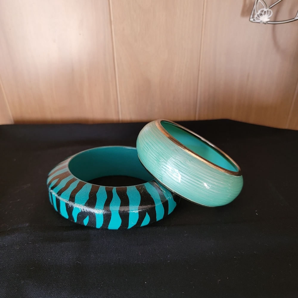 Set of Green Slip On Bracelets